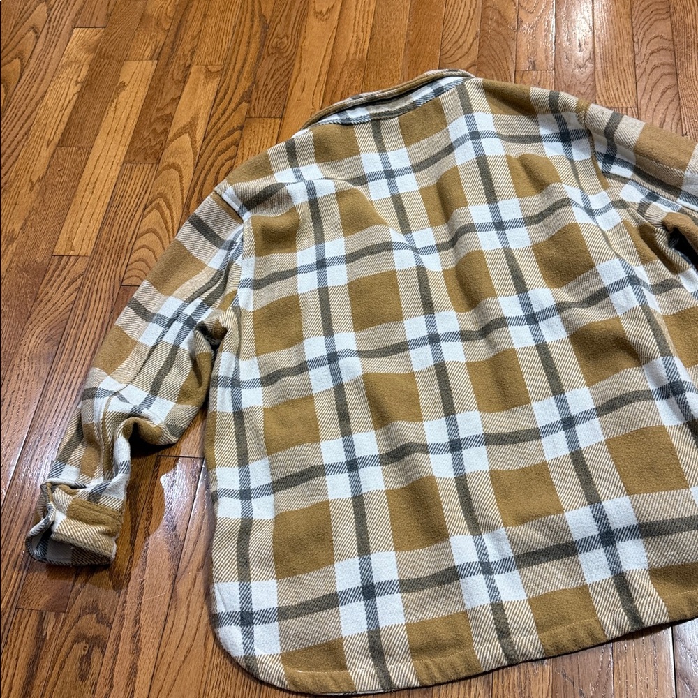 Mustard Plaid Button-Up Shacket - Picture 7 of 7